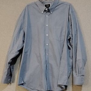 Charles Tyrwhitt Men's Blue Checkered Button-Down Shirt